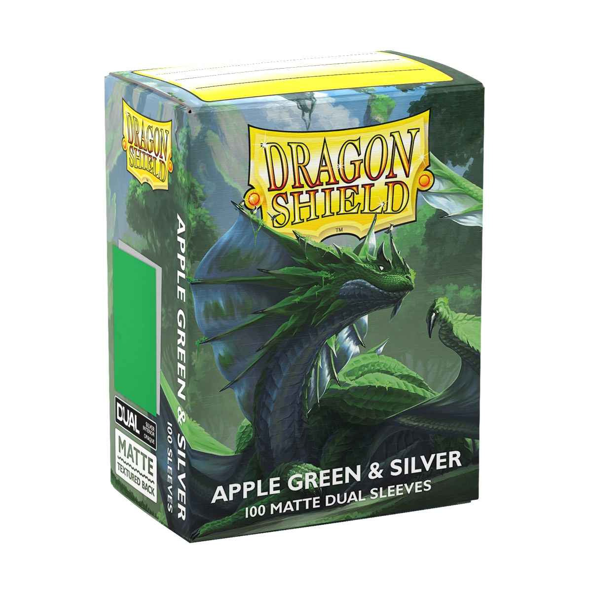 Dragon Shield Apple Green & Silver 100 Matte Dual Sleeves