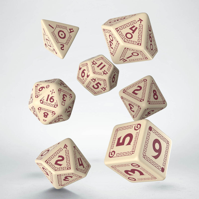 QW SRQU87 RuneQuest Beżowo-bordowe Zestaw 7 QW