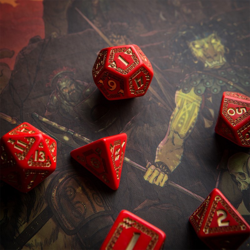 QW SRQU53 RuneQuest Czerwono-złote Zestaw 7 QW
