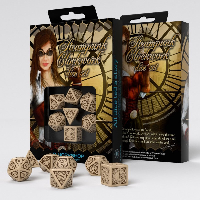 QW SSTC74 Steampunk clockwork beżowy-brązowy 7 QW