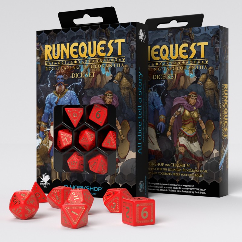 QW SRQU53 RuneQuest Czerwono-złote Zestaw 7 QW