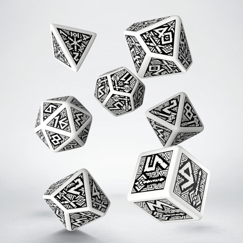 Kości RPG Krasnoludzkie Biało-czarne