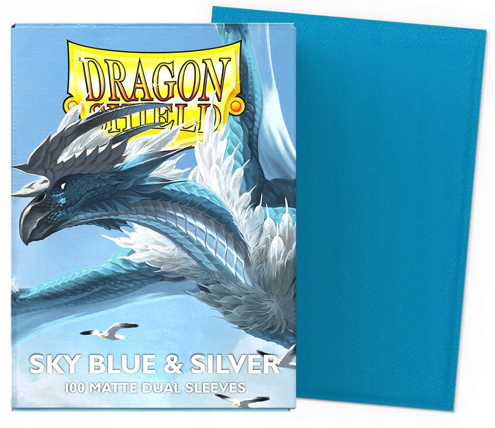 Dragon Shield Sky Blue & Silver 100 Matte Dual Sleeves