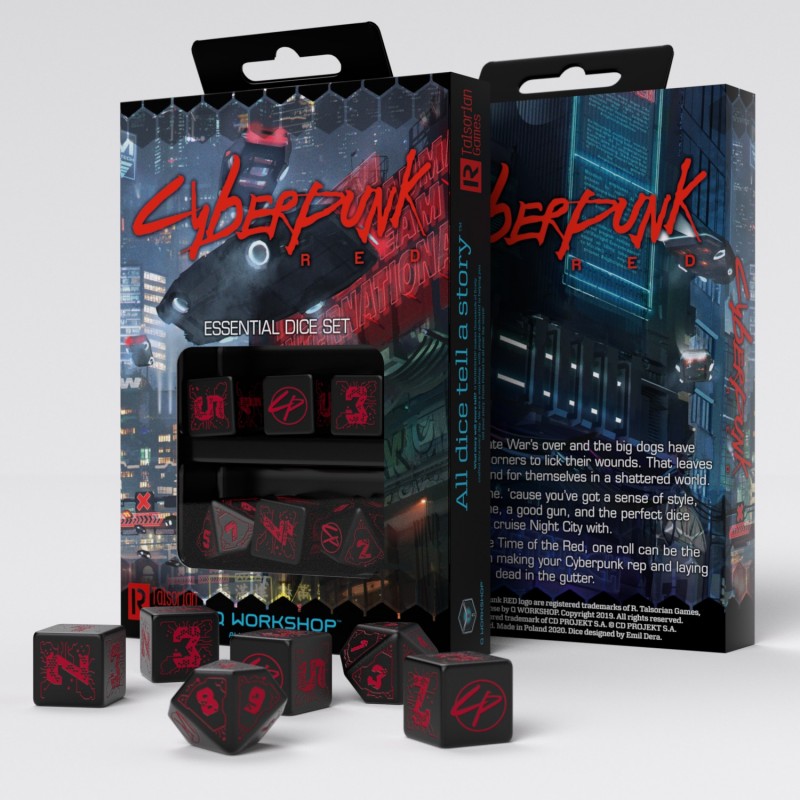 Zestaw kości podstawowych Cyberpunk Red (4D6 & 2D10)